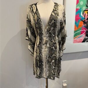 Snakeskin Print Swim Cover Up